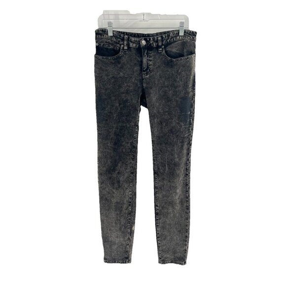 Eileen Fisher Straight Leg Black Velvet Jeans Minimalist Sustainable Sz 10 - Picture 1 of 6